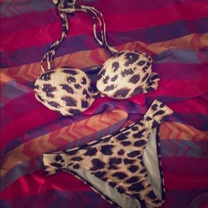 Cheetah push up bikini